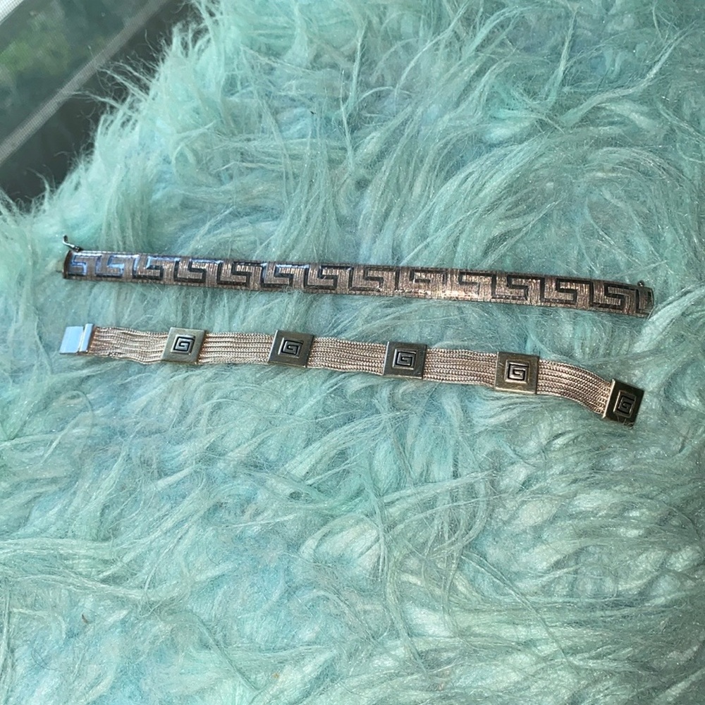 925 Silver Geometric Patterned Bracelets - image 8